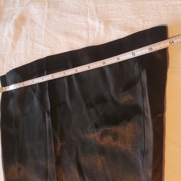 Vintage 70's Seat Covers Shiny Black Acetate High Rise Flared Sz. 7 Pants - Picture 10 of 12